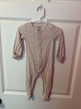 magnetic me light pink Geometric Baby One-Piece Footed Sleeper